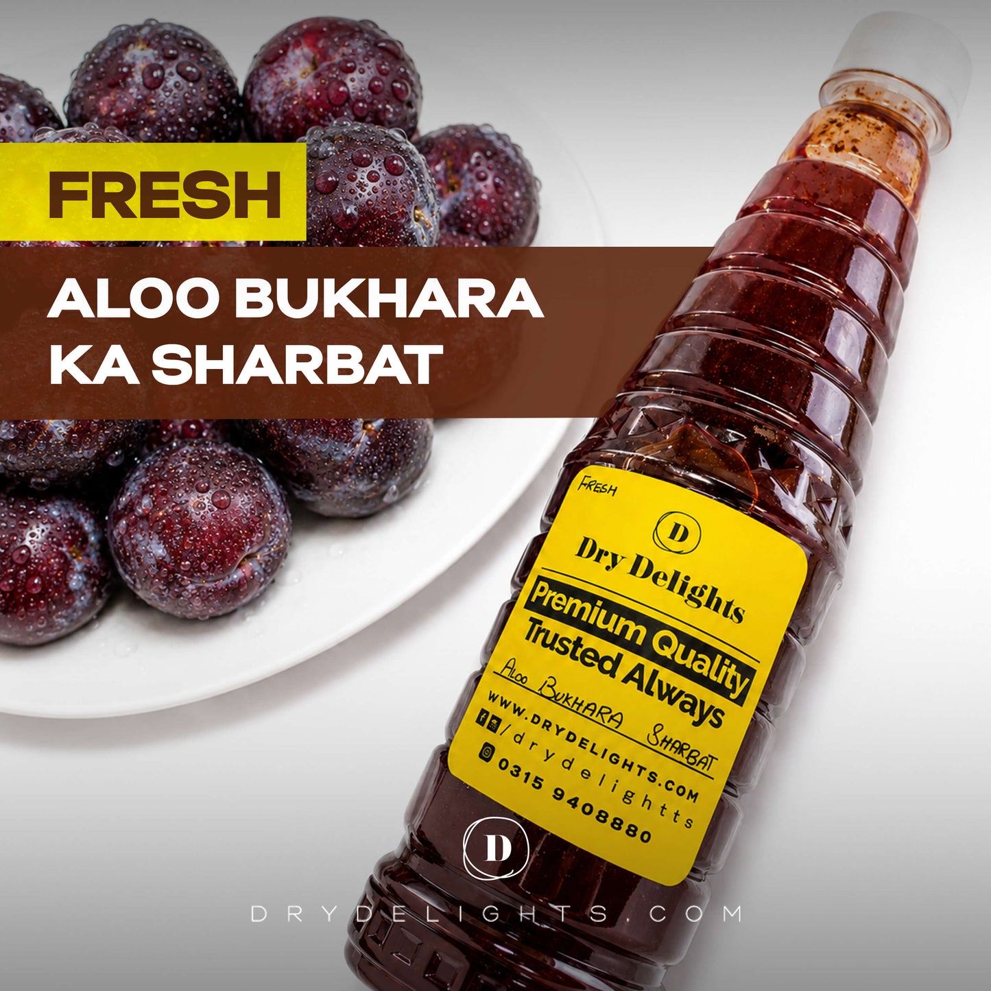Fresh Aloo Bukhara Sharbat