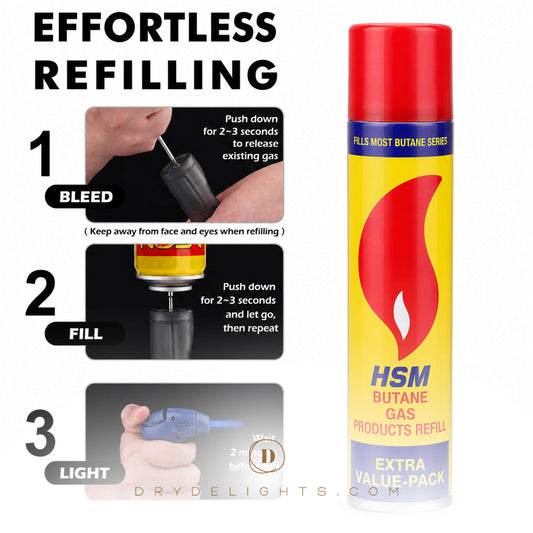 Butane Gas Refill for Torch & Universal Lighters with Steel Nozzl