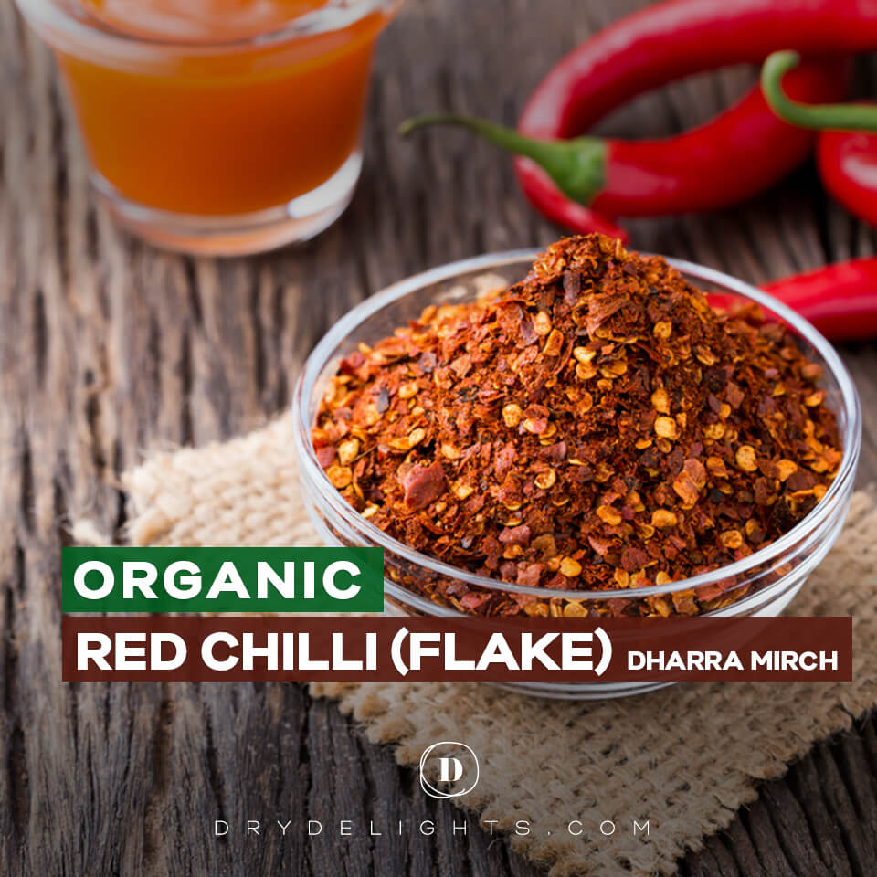 Organic Red Chilli Flakes (Dharra Mirch) | All-Natural – Dry Delights