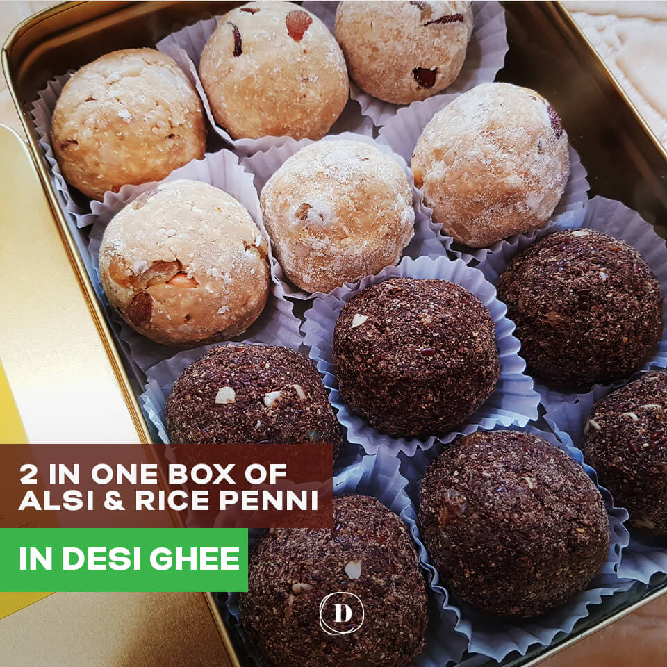 2 in One Box (Alsi Penni Half Kg + Rice Pinni Half Kg)